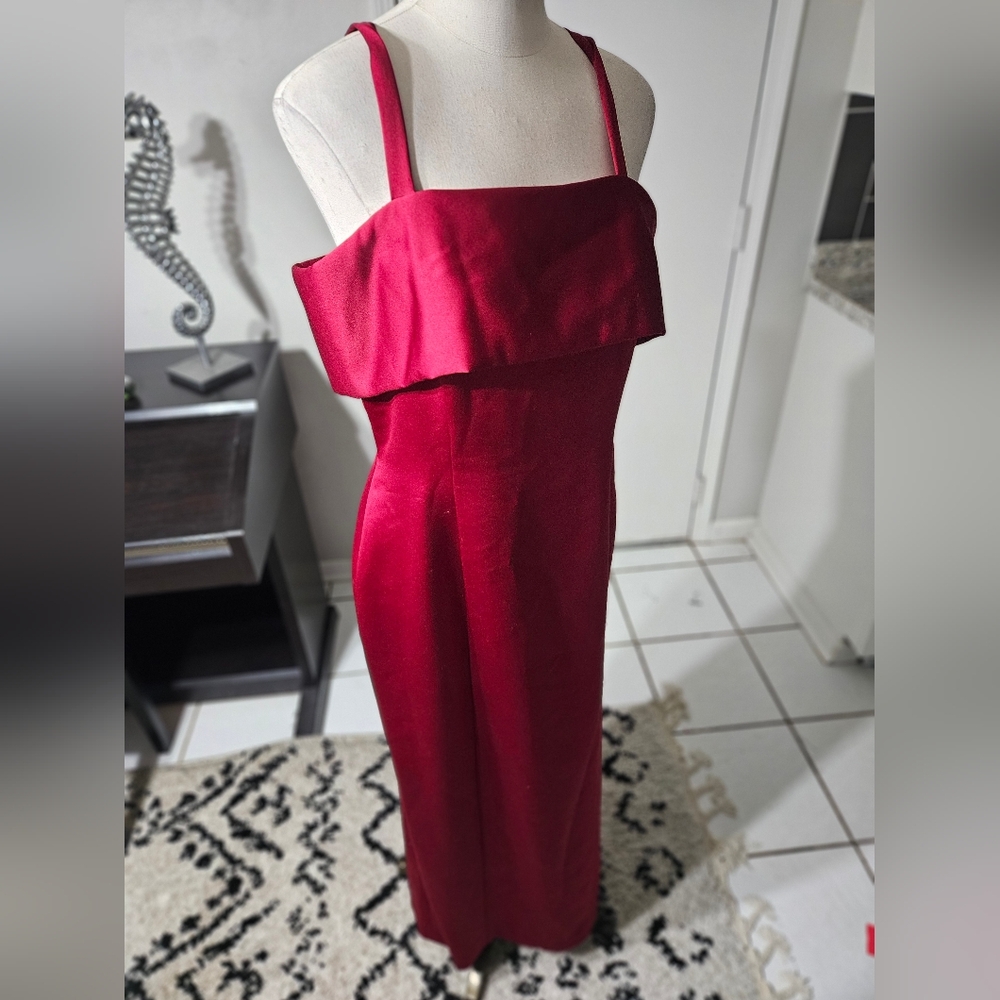 VTG 90s! Jeanne Alexander Dark Red Evening Dress Size 12